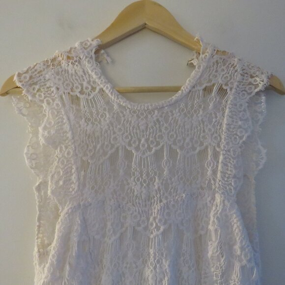 INTIMATELY FREE PEOPLE Daydream White Lace Bodycon Dress Fairy Boho - Size S - Picture 3 of 14
